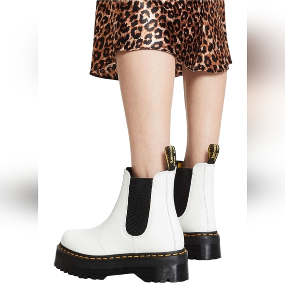 Dr. Martens Shoes - Dr. Martens Womens 12 2976 Bex White Lug Sole Pull On Casual Chelsea Boots NWT